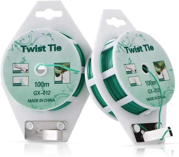 YDSL 2 Reels 328 Feet Twist Tie, Green