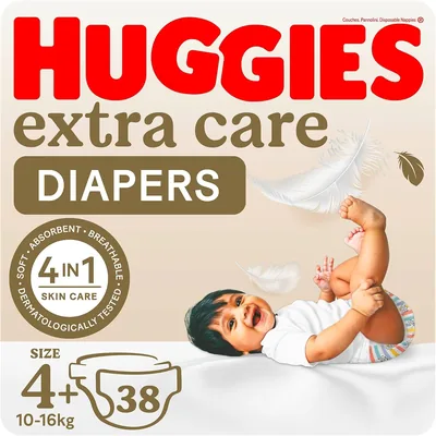 Huggies Extra Care Diapers Size 4+, 38 Pack