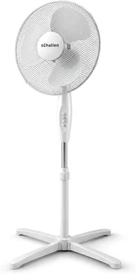 Schallen 16" Electric Oscillating Floor Standing Tall Pedestal Air Cooling Fan (White)