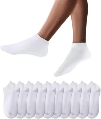 YouShow Herren/Damen Trainingsstrümpfe, 10 Paar kurze Halb-/Viertelsocken aus Baumwolle, Unisex