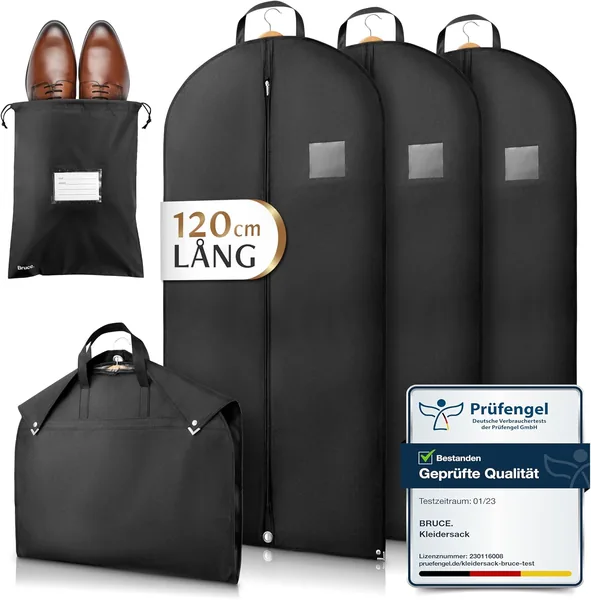 Bruce® 3x Klädvask inkl. Skoavl - [120x60cm] - 120gsm Dustdunk - Öppet Design för Resor och Lagering - Prisreduktion 18% 