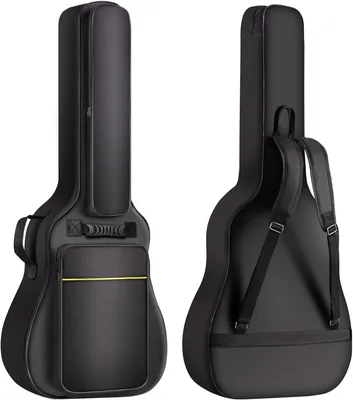 Étui pour guitare acoustique CAHAYA - Sac imperméable rembourré - Sac à dos épais Noir, 107x42x12cm, 8mm Case guitare acoustique