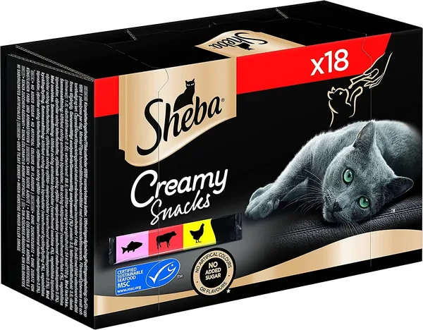 SHEBA Creamy Cat Snack - Traitement Crémeux - Multipack 3 x 6 x 12g