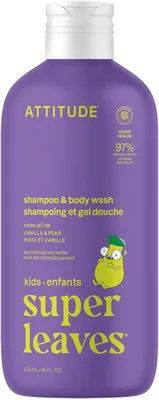 ATTITUDE Kids Shampoo & Body Wash, Plant & Mineral Cleanser