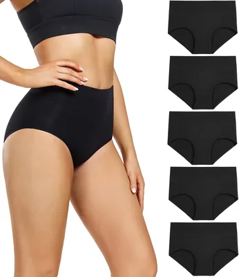 Wirarpa Women's High Waist Cotton Panties - 5 Pack Best Deal