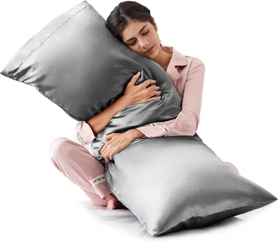 Love's Cabin Body Pillow Cover Dark Grey Satin