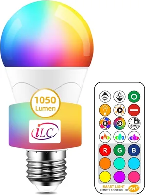 Bulbe LED iLC 85W équivalant changeant de couleur dimmable E27 RGBW à télécommande incluse