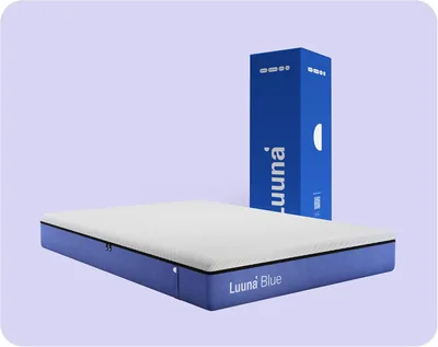 Luuna Colchón en Caja Matrimonial Blue - Memory Foam Adaptable de 3 Capas con espumas certificadas, tecnología AirCell, firme (30% Off)