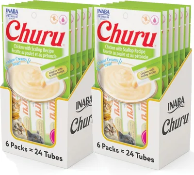 INABA Churu Cat Treats, Grain-Free Lickable Purée