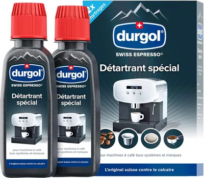 Durgol Déscalteur Espresso Suisse pour Machines à Café - Supprime Efficacement l'Eau Durcie - 2 x 125 ml
