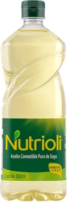 Aceite Puro De Soya Nutrioli, 850 ml, Vegetal y Comestible - 28% de Descuento