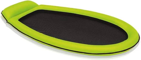 Intex Inflatable Mesh Lounge Floating Raft W/Headrest Green - 58836