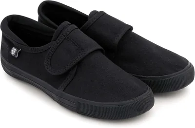 Boys Girls School Pumps PE Gym Black/White Plimsolls Trainers - Best Deal