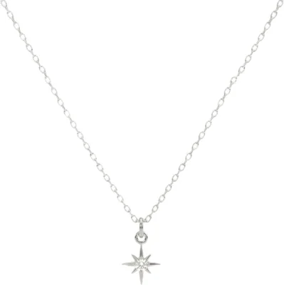 Annika Bella - Collar de plata con estrella del norte, colgante de circonita cúbica para mujer