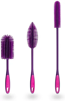 Kochblume Silicone Brush Set - 3 Interchangeable Heads, Antibacterial