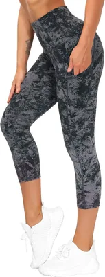 The Gym People Women's High Waist Capri Leggings with Pockets Best Deal
