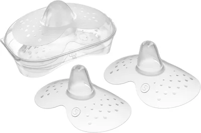 Copritettine per capezzoli MAM Nipple Shields, Set 2 in Silicone SkinSoft, Taglia S | Con imballaggio sterilizzabile, trasparente ultra-sottile