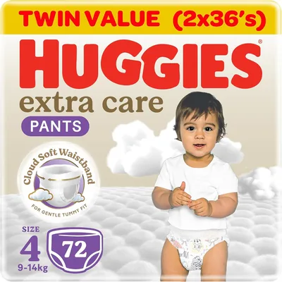 Huggies Extra Care Baby Culottes, Size 4, Mega Pack