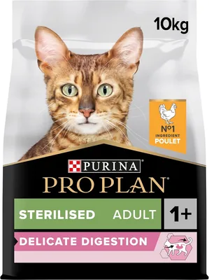 Purina Pro Plan Sterilisé Adultes 1+ Digestion Delicate Rich in Poulet Aliment Sec pour Chat 10kg