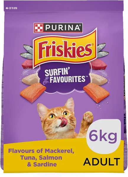 Purina Friskies Surfin Favourites Dry Cat Food 6 Kg