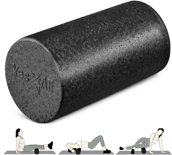 Yes4All High-Density EPP Round Back Roller Foam, Foam Roller for Yoga, Pilates & Stretching - 12, 18, 24, 36 inch