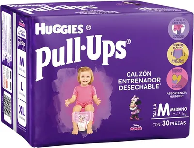 Huggies Pull-Ups Calzoncitos Entrenadores, Talla Mediana Niña, 30 Piezas, para Niñas de 12 a 15 kg - Mejor Oferta