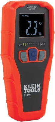 Klein Tools ET140 Pinless Moisture Meter for Non-Destructive Moisture Detection in Drywall, Wood, an