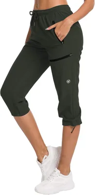 ChinFun Women's Hiking Capris Pants UPF 50+ Water Resistant Quick Dry Cropped Pants