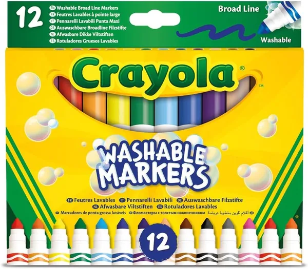 Crayola Washable Broad Line Markers - 12 Vibrant Colours