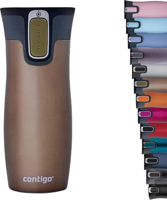 Contigo West Loop Autoseal, Vattenkast med Innebyggd Isolering, Reiskaffebott, Kaffe Mug till Gå, Utlämplig Mot Vätning