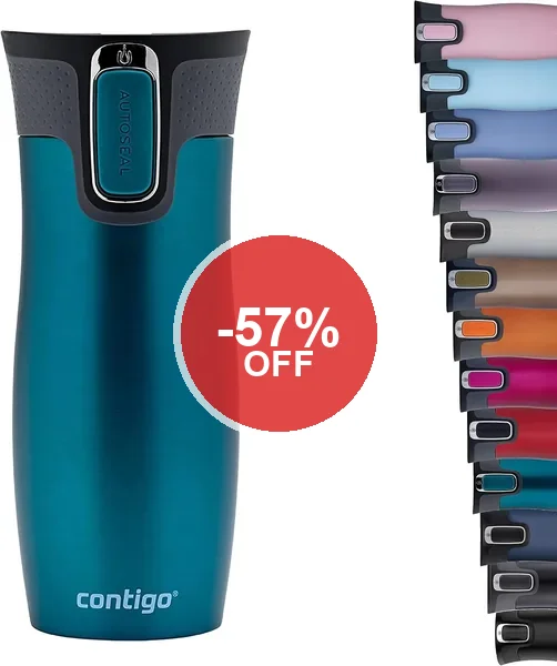 Contigo West Loop Autoseal - 57% Off! Vattenkann med stainless ställ och lekstopp