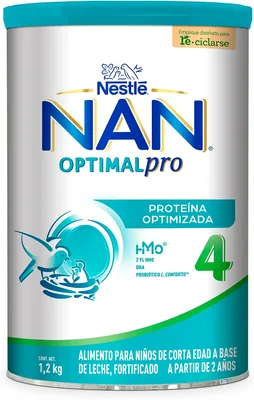 NAN 4 Optimal Pro, Alimento Para Niños A Base de Leche, 2 Años, Lata 1.2 kg - 28% Off