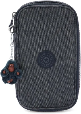 Kipling 50 PENS Étui à Crayons Moyen, Poches, Sacs, Bleu Navire - 25% de réduction