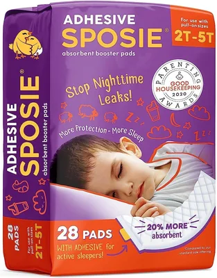 Sposie Adhesive Overnight Baby Nappy Booster Pads - 28 Inserts, 5% Off