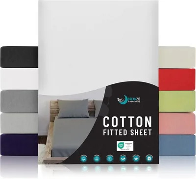 White Jersey Cotton Fitted Sheet - Voor Matras 160 x 200 x 27 cm - Gecertificeerd Vrij van Chemische Producten (OEKO TEX), Past Perfect