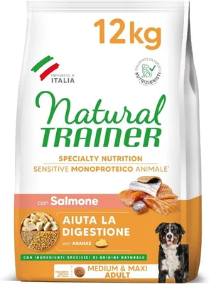 Mangime per Cani Sensibile Senza Glutine con Salmone e Cereali Integrali, Lambo, 12 kg - Miglior Affare