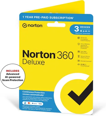 Norton 360 Deluxe 2026 - Antivirus for 3 Devices + VPN Best Deal
