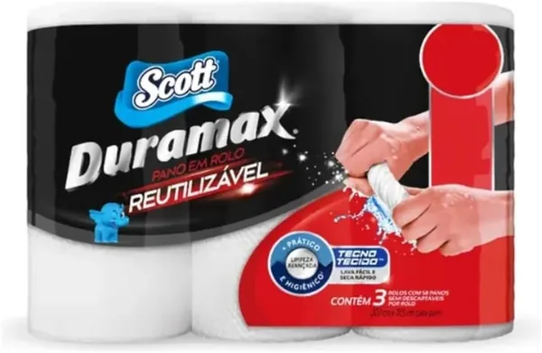 Scott Duramax Pano Reutilizável em Rolo, Branco, 174 Folhas (3 Unidades de 58 Folhas) - 37% Off