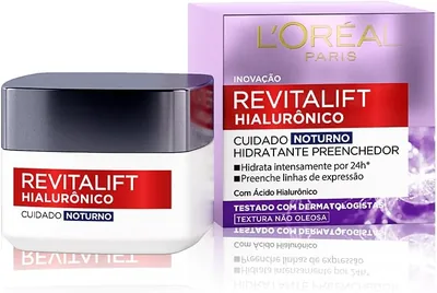 Creme Facial Noturno L'Oréal Paris Revitalift com Ácido Hialurônico Puro
