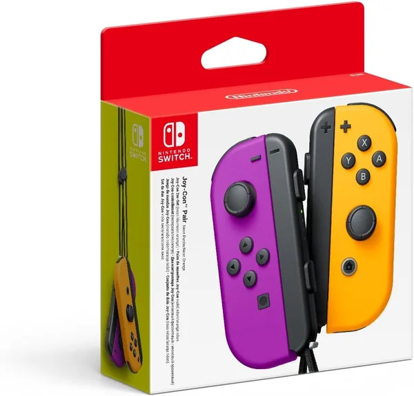 Paire de Manettes Joy-Con Gauche Violet Néon/Droite Orange Néon Nintendo 34% Off