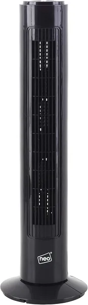 Neo 29 Inch Air Cooling Cooler Free Standing Quiet Bedroom Bladeless Tower Fan 3 Speed Oscillating (Black)