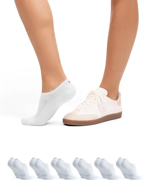 chaussettes invisibles DANISH ENDURANCE respirantes en coton avec silicone anti-glissement pour hommes, femmes, unissex - Pack de 6 (33% Off)