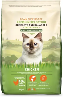 Aliment pour chat adulte sans grain stérilisée avec du poulet frais - 3kg (anciennement Lifelong)