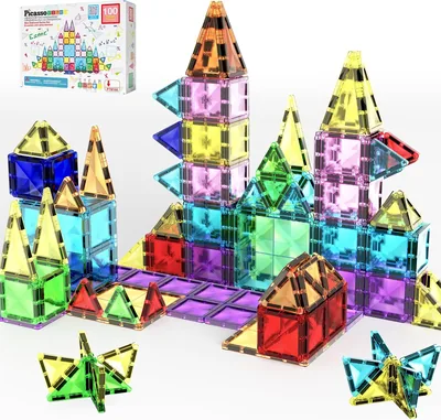 Picasso Tiles Zestaw Diamentowy 100 Elementów - Magnetyczne klocki | Najlepsza Cena