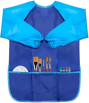 Apon de peinture imperméable Voarge en nylon pour enfants de 8 à 10 ans avec manches et 3 poches pour les cours d'art - Meilleures Affaires