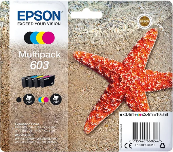 Epson 603 Ink Cartridges Multipack - 4 Couleurs