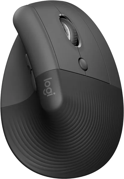 Logitech Lift Vertical Ergonomic Mouse, Wireless, Bluetooth or Logi Bolt USB Receiver, Quiet Clicks, 4 Buttons