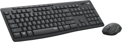 Logitech MK295 Drahtloses Tastatur-Maus-Set mit Silent Touch Technologie, Kurzbefehle, Optischer Sensor, Nano USB Empfänger
