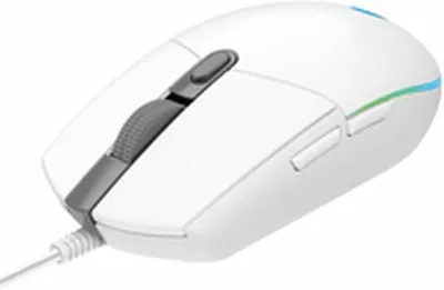 ماوس لعب Logitech G203 Lightsync، 8000 DPI، أزرار قابلة للتخصيص وموجات لونية - أبيض