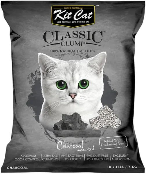 Kit Cat Litter Classic Clump Apple Scent 10L Charcoal